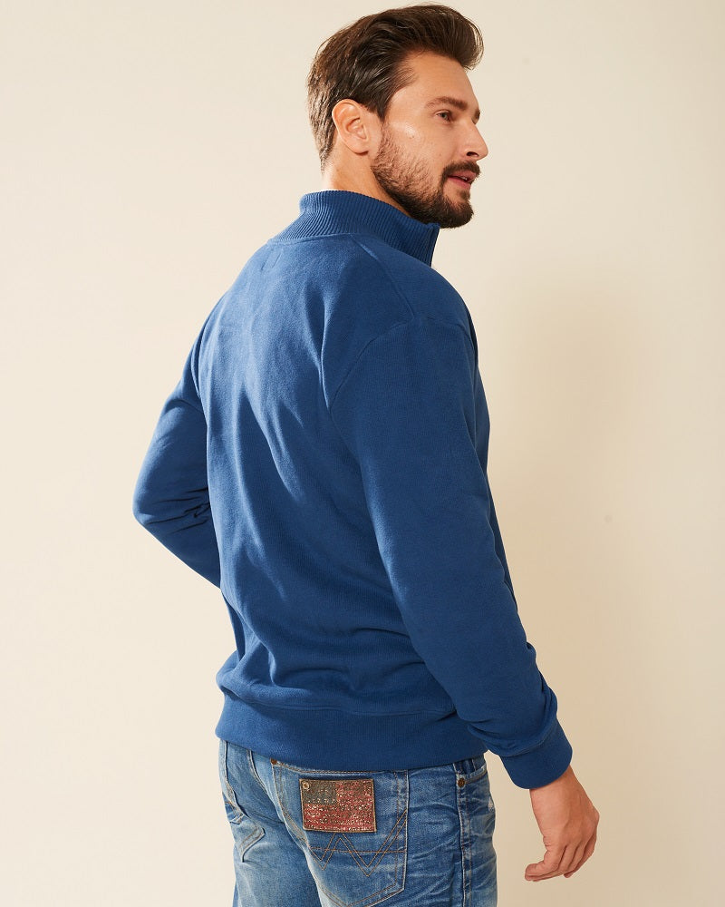 Sweter Platon ze stójką Niebieski M