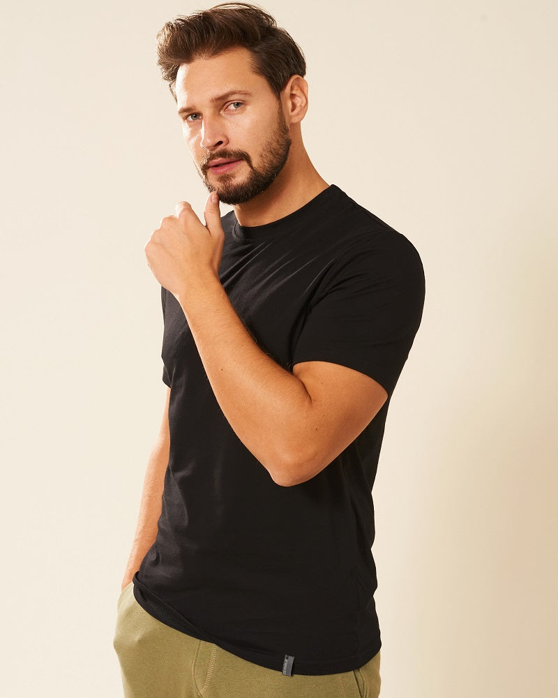 Koszulka męska t-shirt bawełniana czarna Aleksander