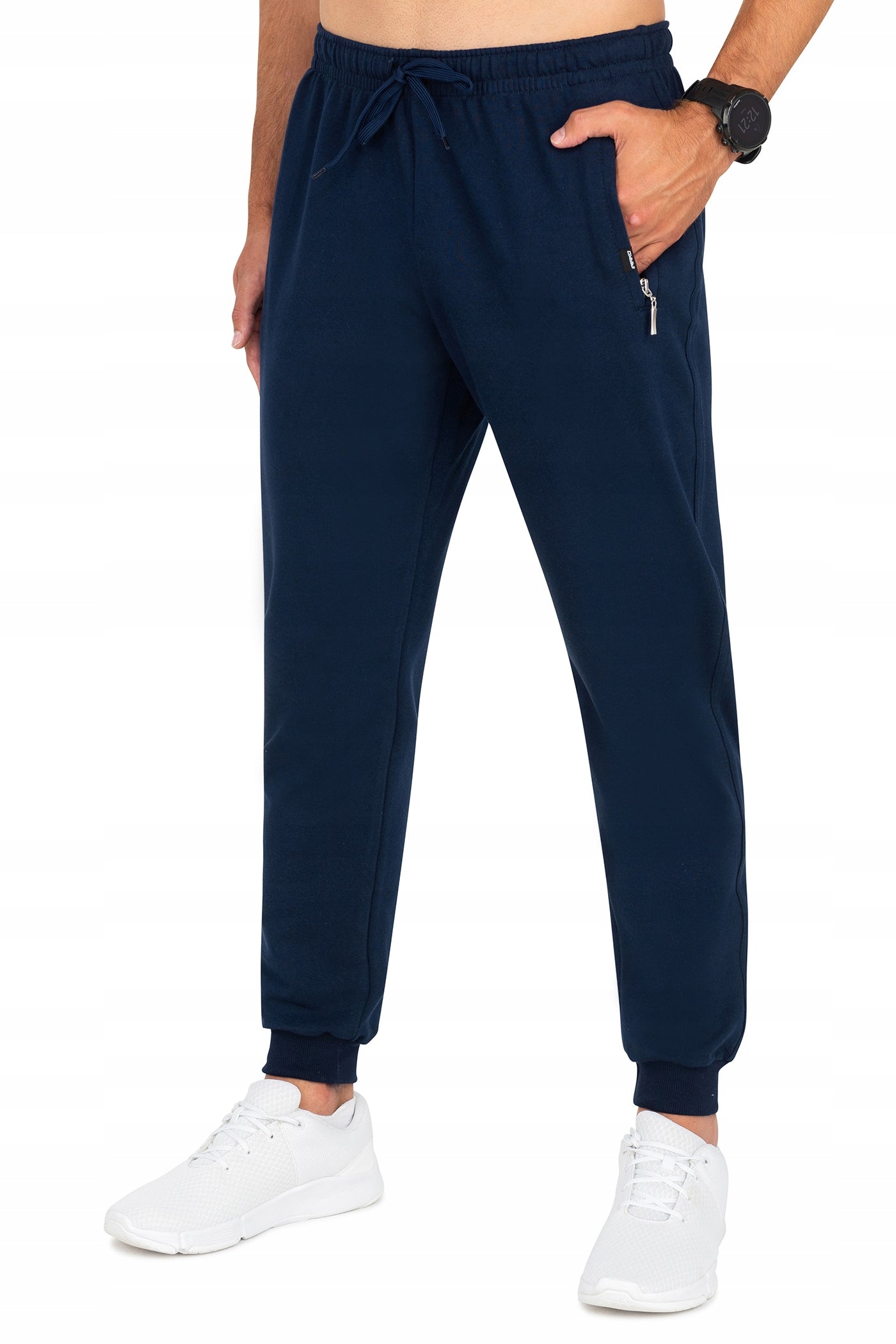 Spodnie męskie dresowe bawełniane wygodne POLSKI PRODUKT Żanklod Granatowe XXL