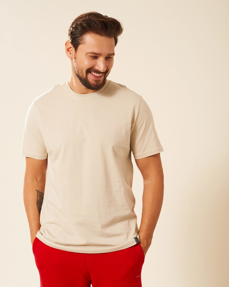 Koszulka męska t-shirt bawełniana beżowa Aleksander