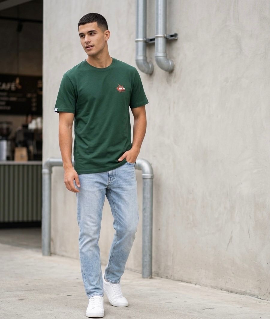 T-shirt męski butelkowa zieleń Argeus