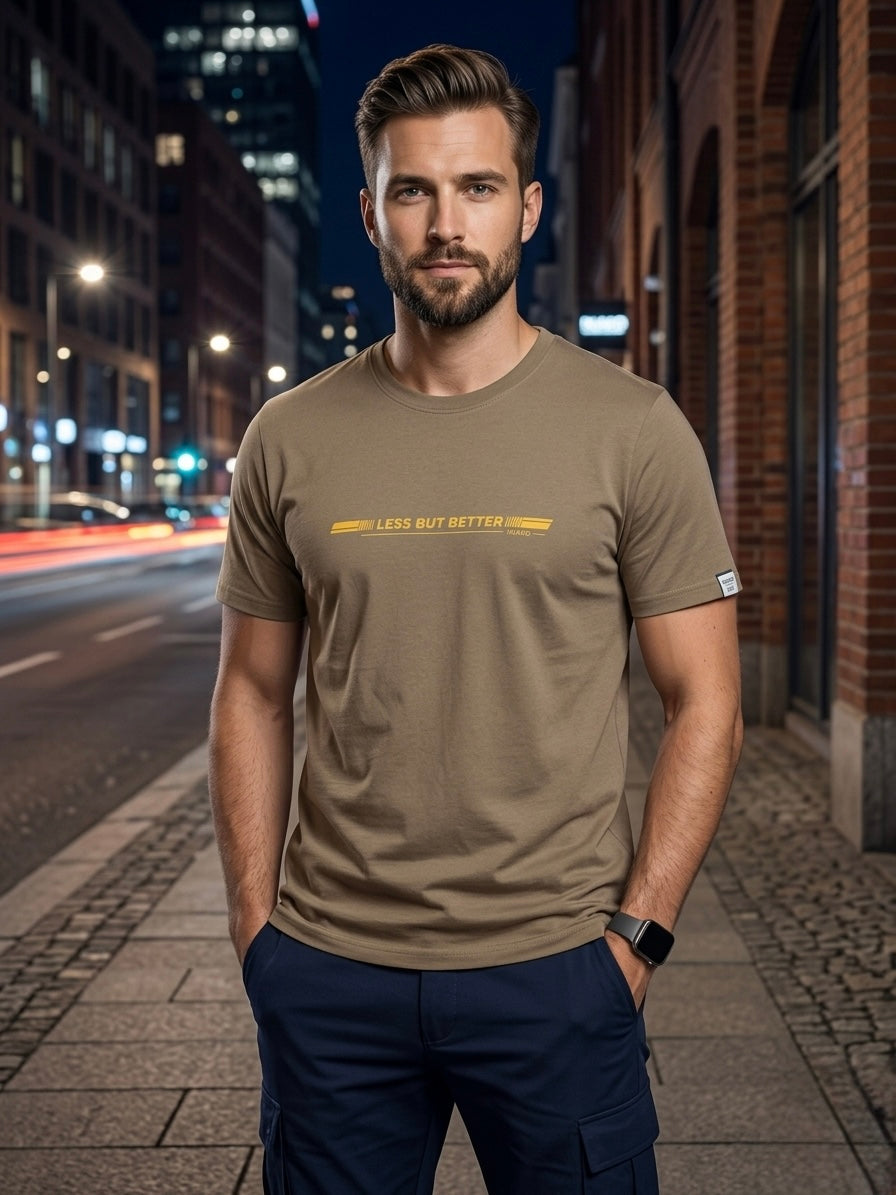 Koszulka męska t-shirt bawełniana beżowy NARCYZ