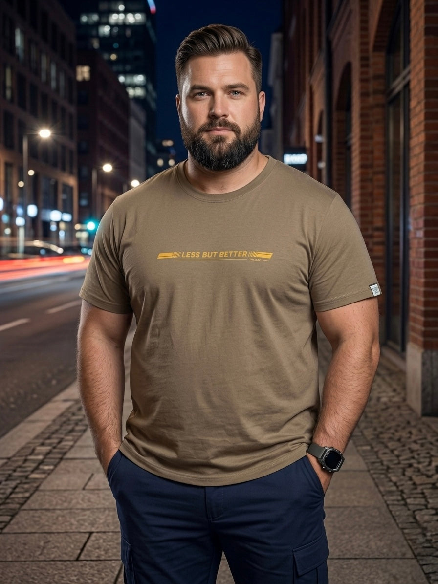 Koszulka męska t-shirt bawełniana beżowy NARCYZ