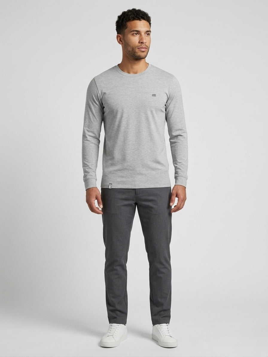 Longsleeve męski jasny szary BENJAMIN