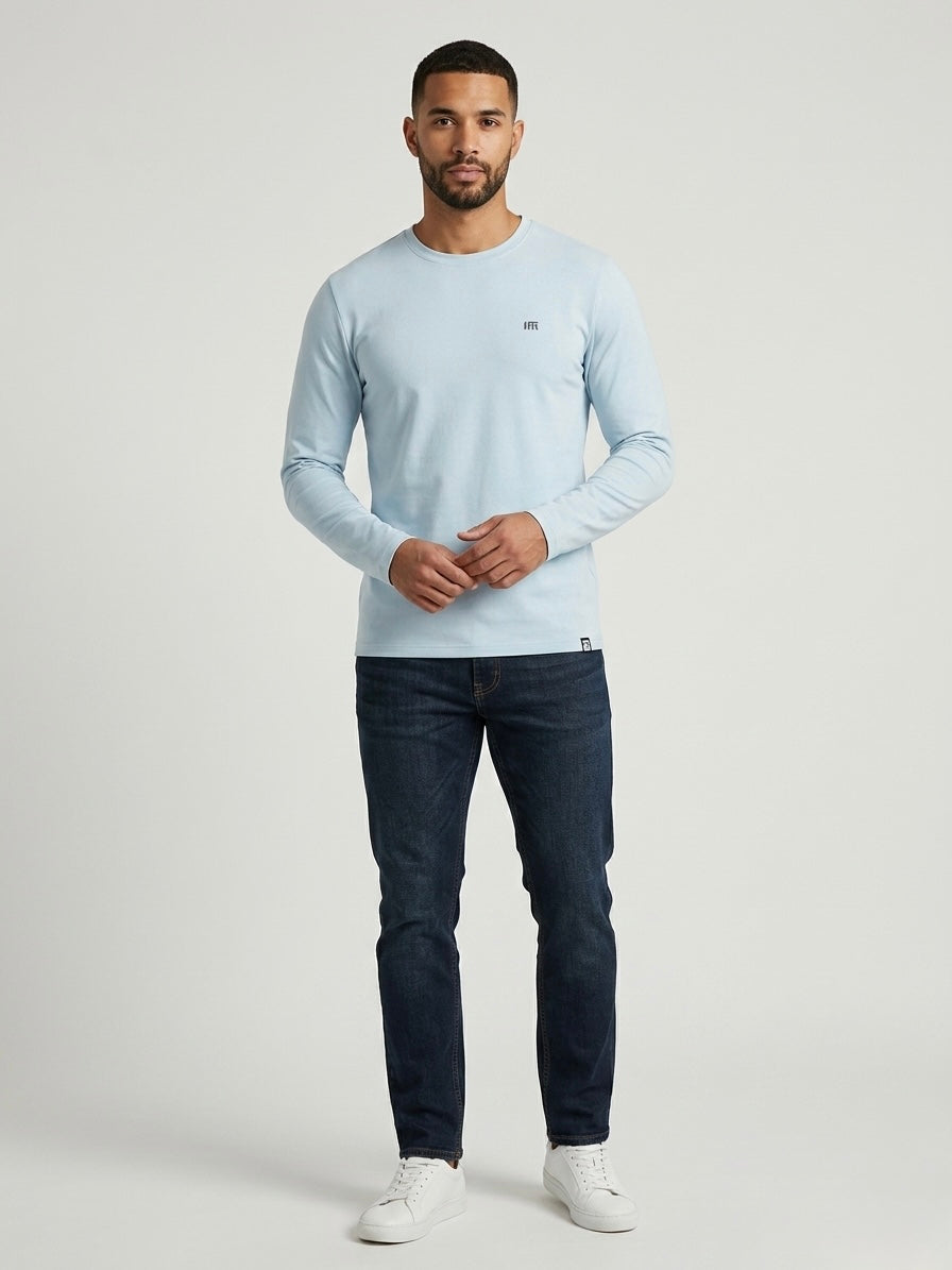 Longsleeve męski jasny niebieski BENJAMIN