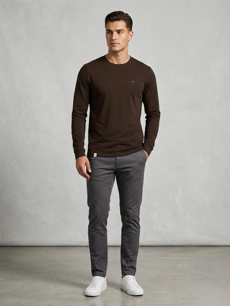 Longsleeve męski brązowy BENJAMIN