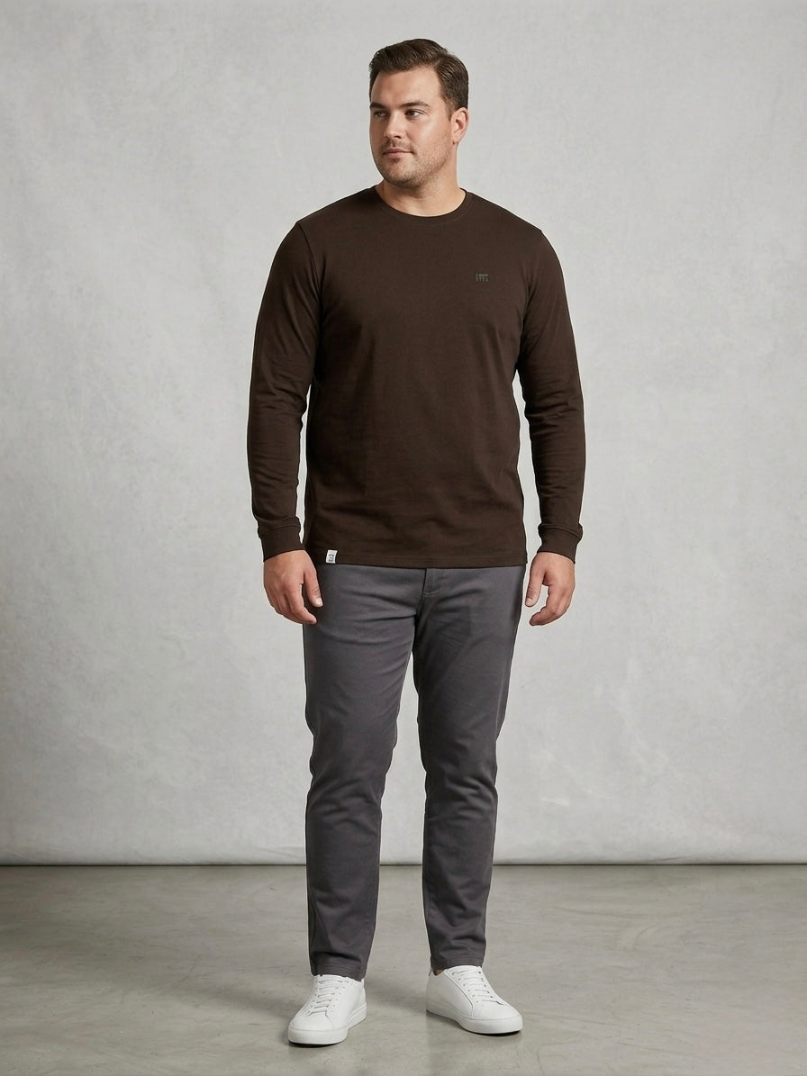 Longsleeve męski brązowy BENJAMIN