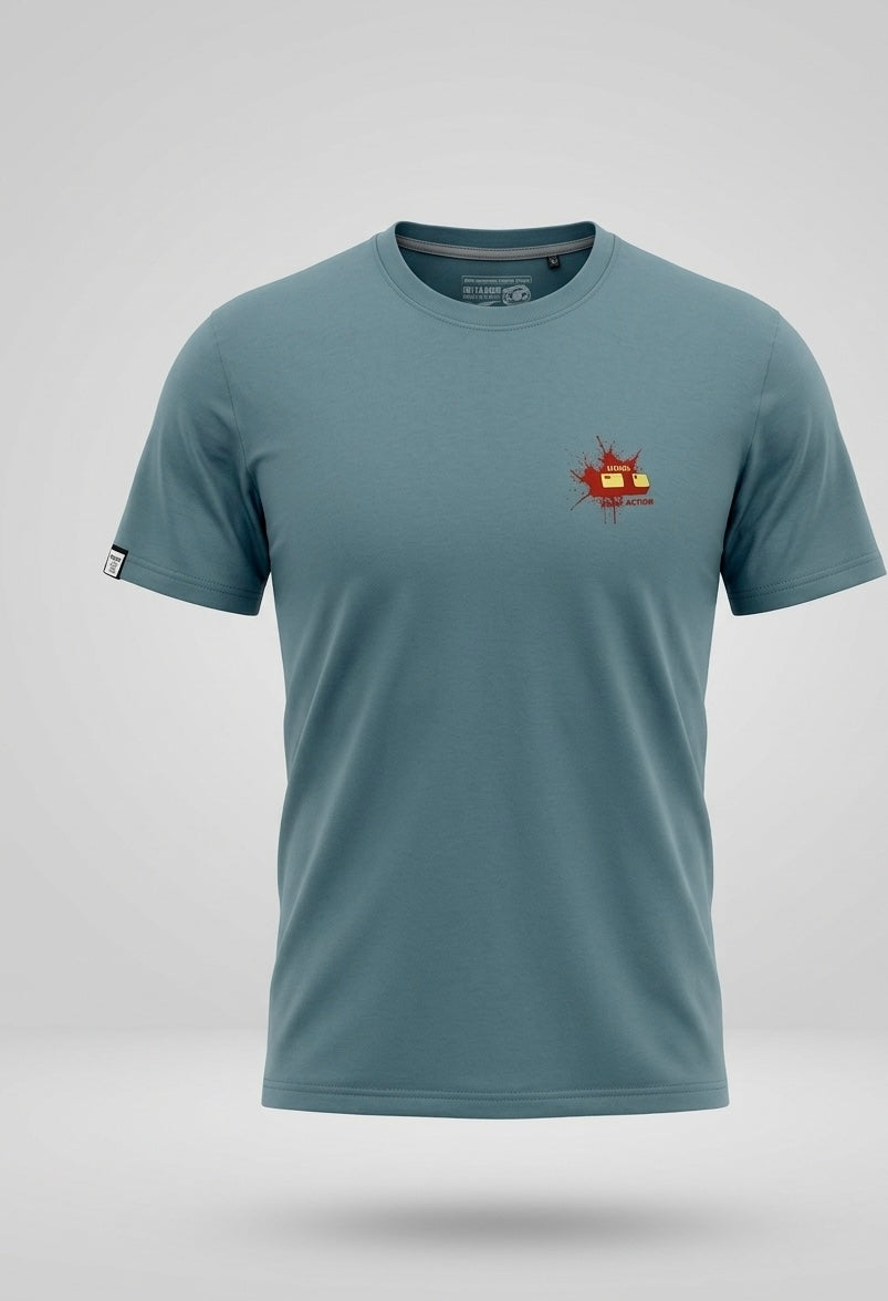 T-shirt męski  jeans-jasny niebieski Argeus