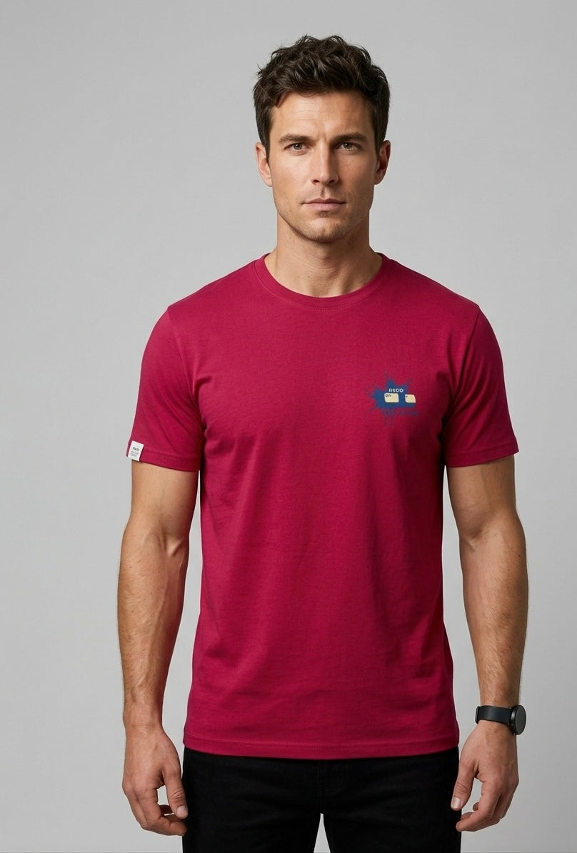 T-shirt męski malinowy Argeus