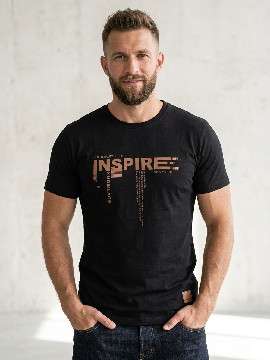 T-shirt męski czarny Olek