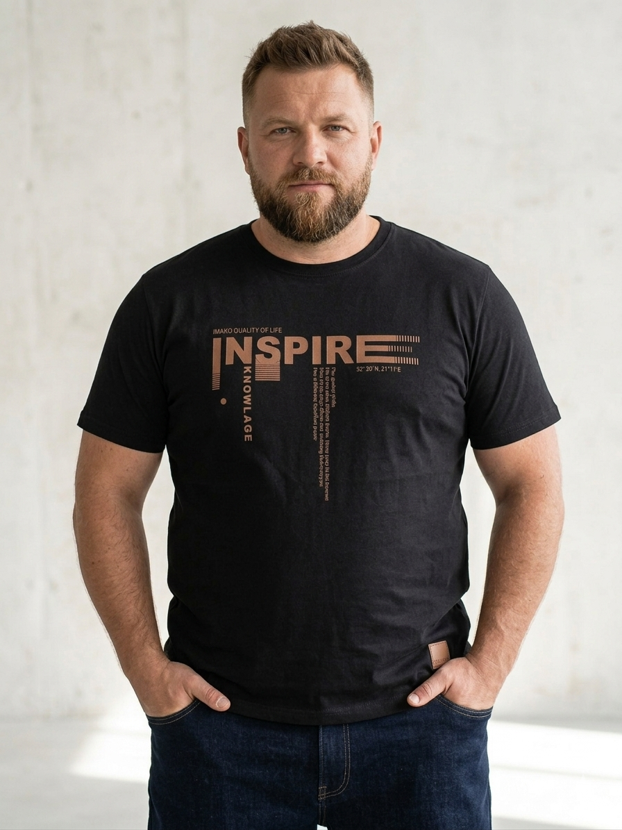 T-shirt męski czarny Olek