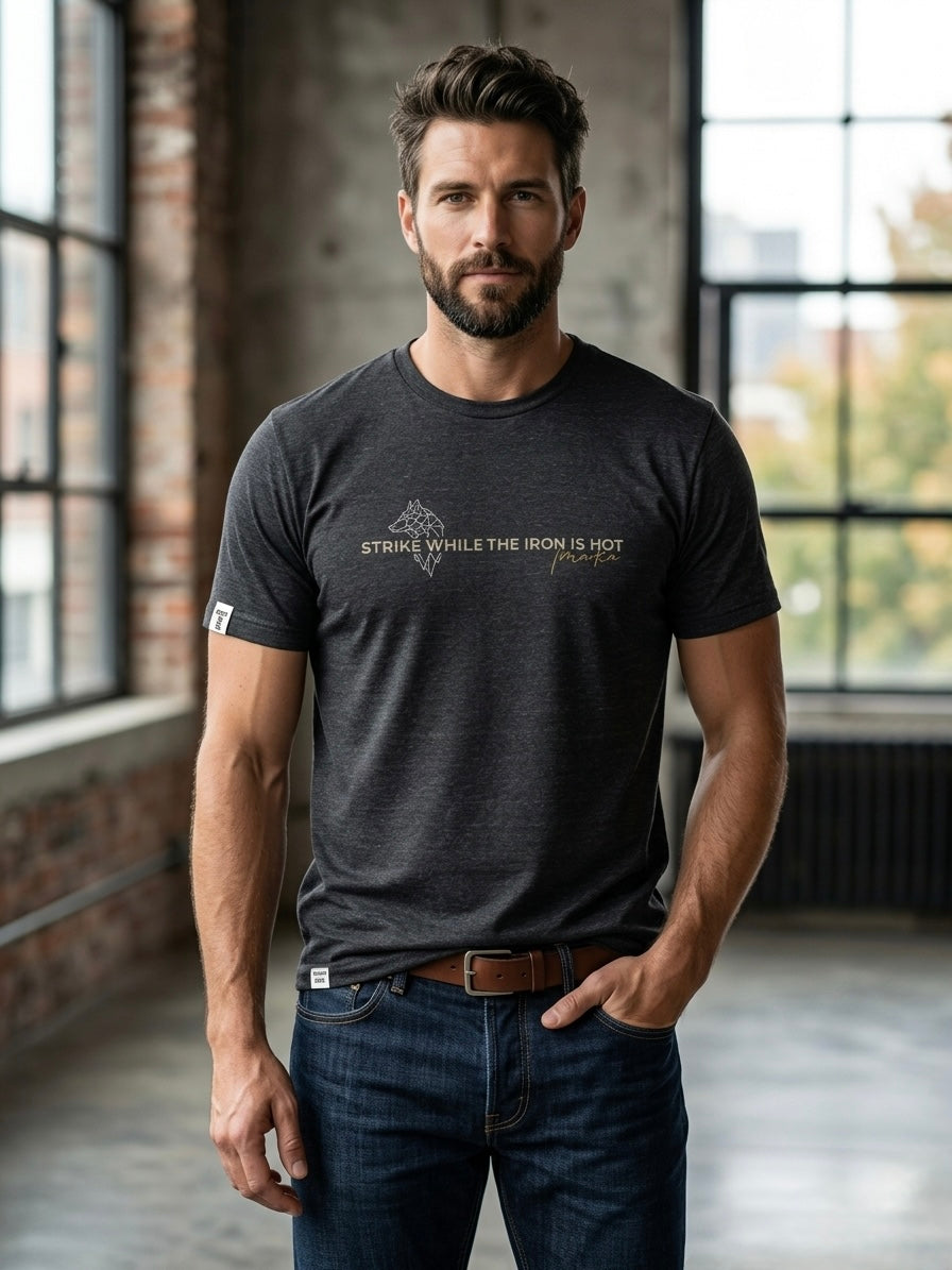 T-shirt męska jeans-melanż Morgan