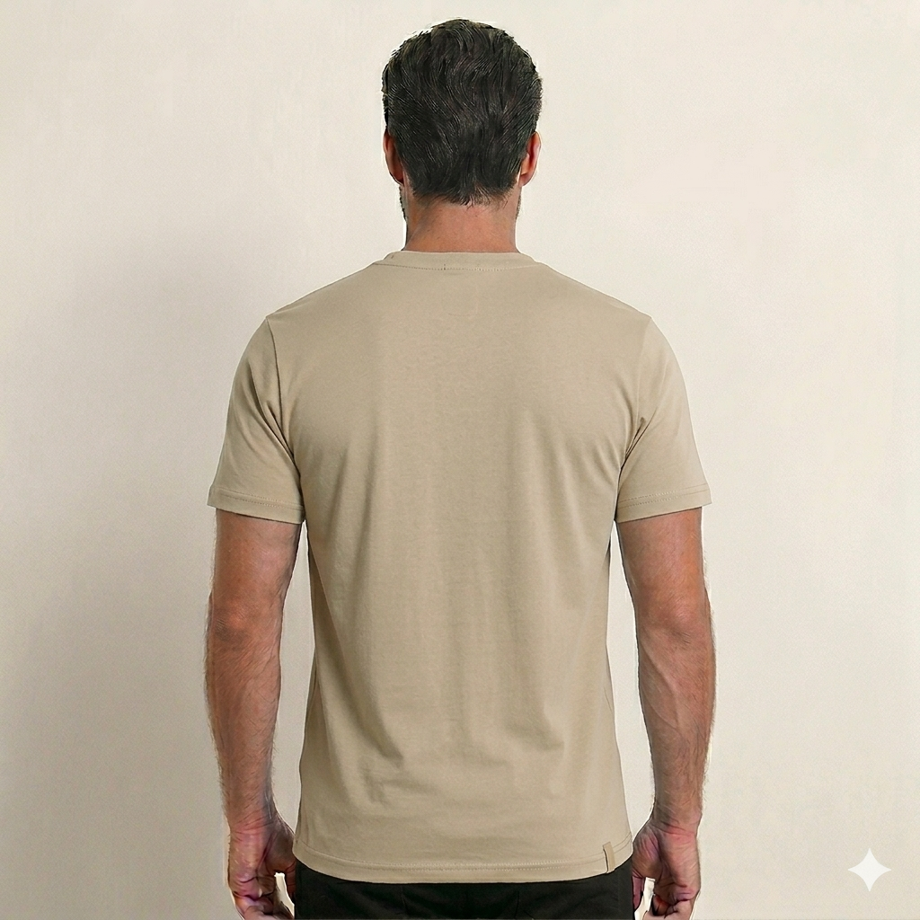 Koszulka męska t-shirt bawełniana beżowa Aleksander