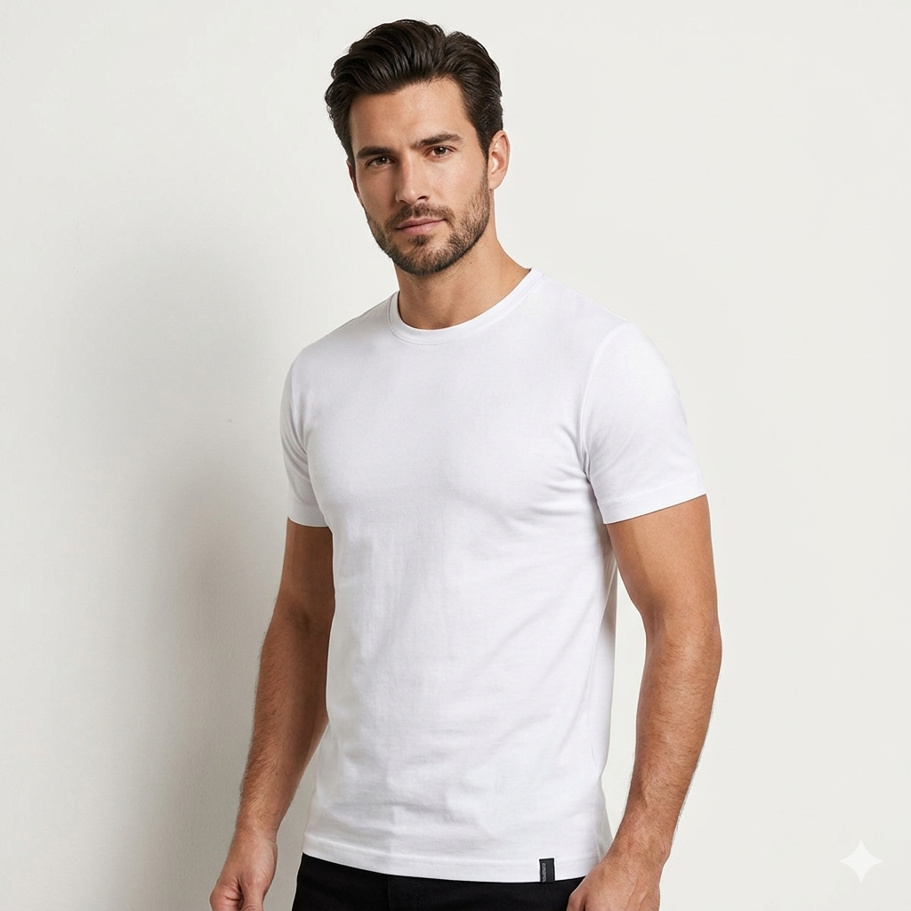 Koszulka męska t-shirt bawełniana biała Aleksander