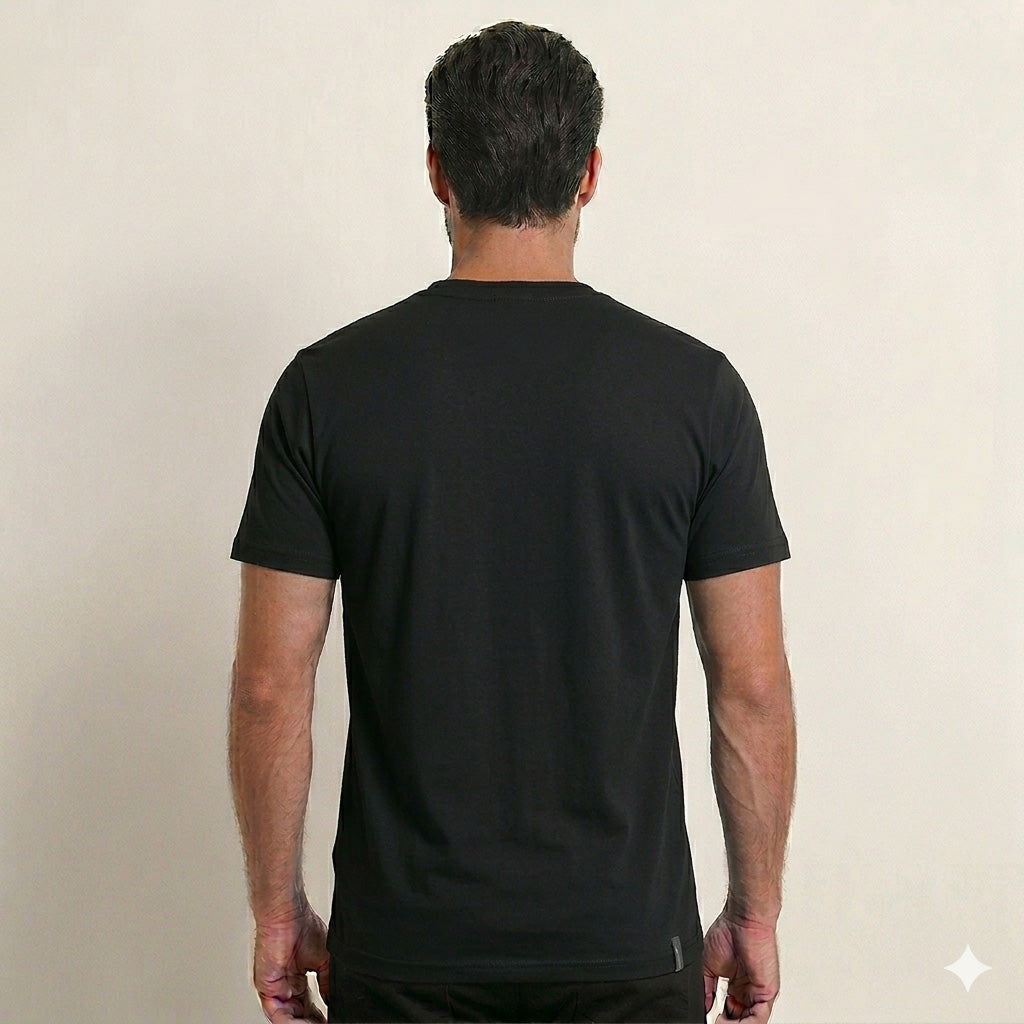 Koszulka męska t-shirt bawełniana czarna Aleksander