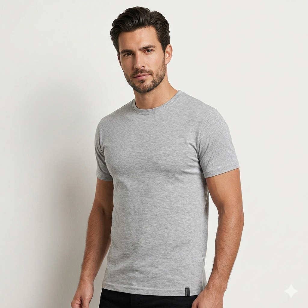 Koszulka męska t-shirt bawełniana szara Aleksander