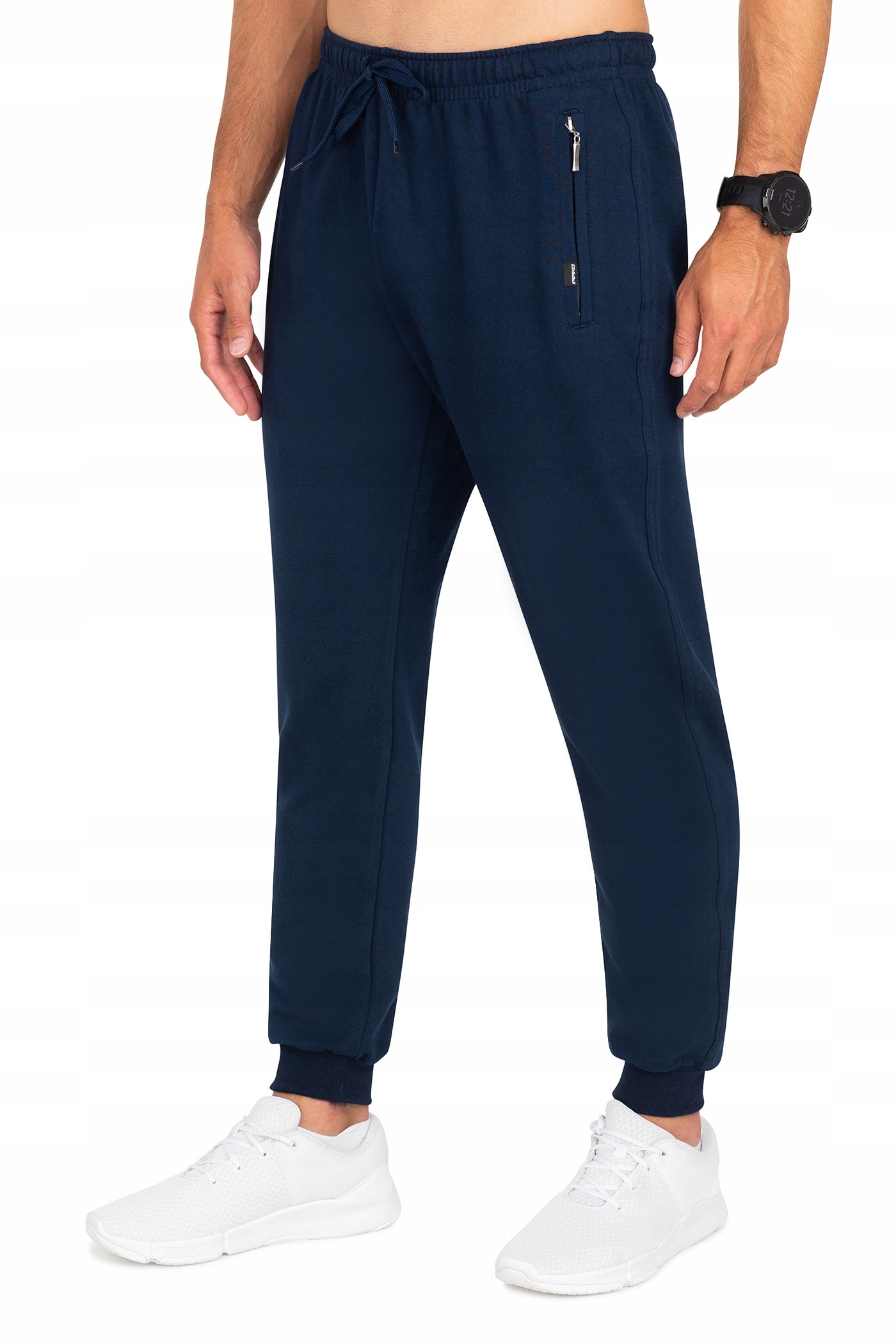 Spodnie męskie dresowe bawełniane wygodne POLSKI PRODUKT Żanklod Granatowe XXL