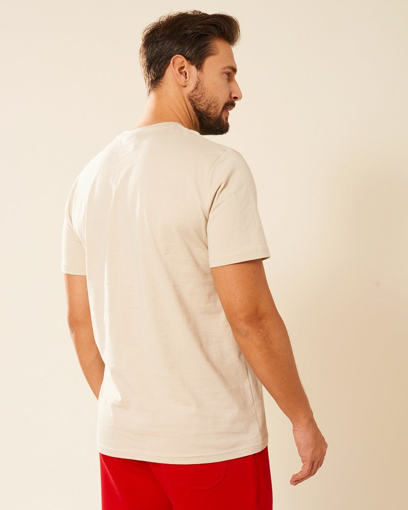 Koszulka męska t-shirt bawełniana beżowa Aleksander