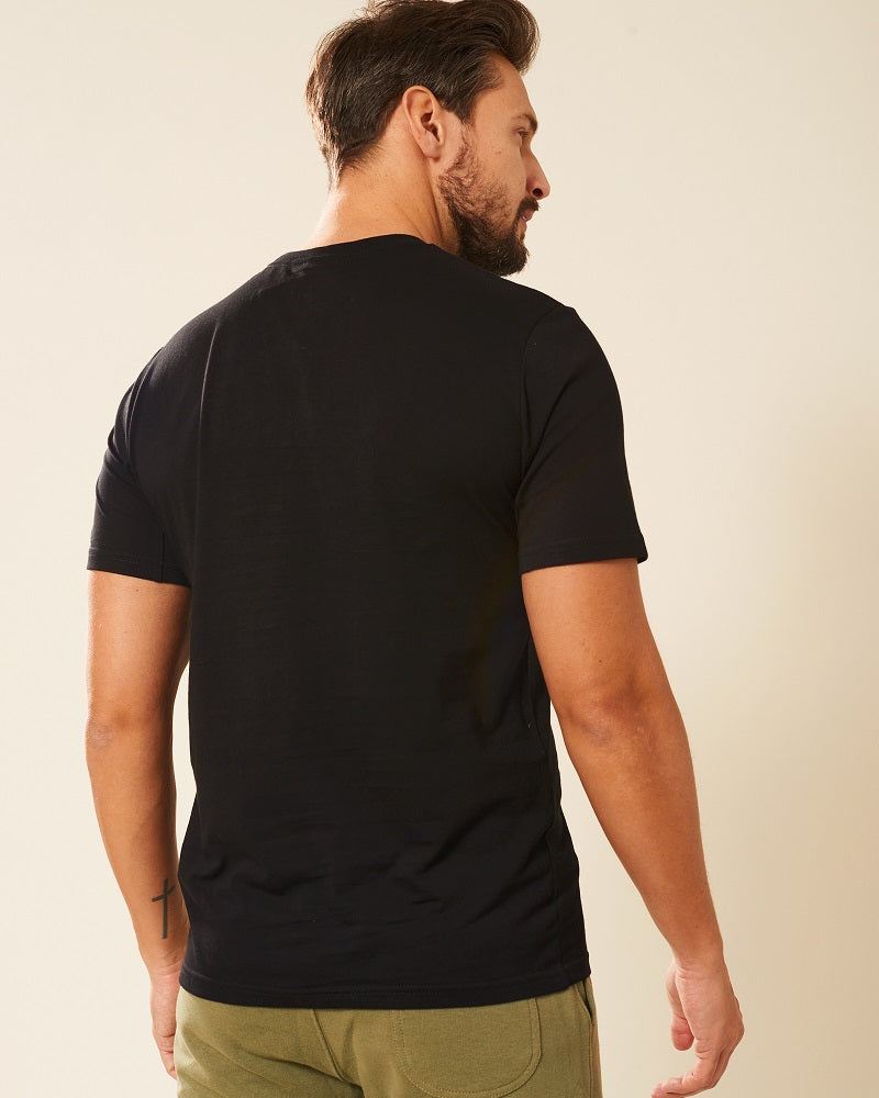 Koszulka męska t-shirt bawełniana czarna Aleksander